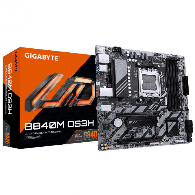 GIGABYTE Alaplap AM5 B840M DS3H AMD B840, mATX PC