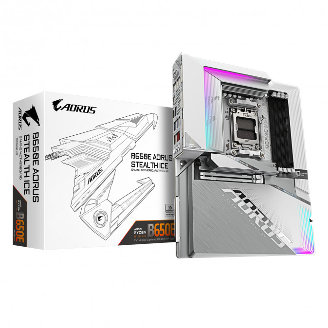 GIGABYTE Alaplap AM5 B650E AORUS STEALTH ICE AMD B650, ATX PC