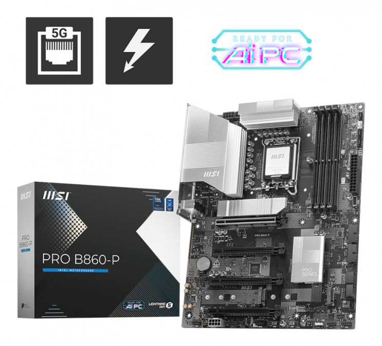 MSI Alaplap S1851 PRO B860-P Intel B860, ATX PC