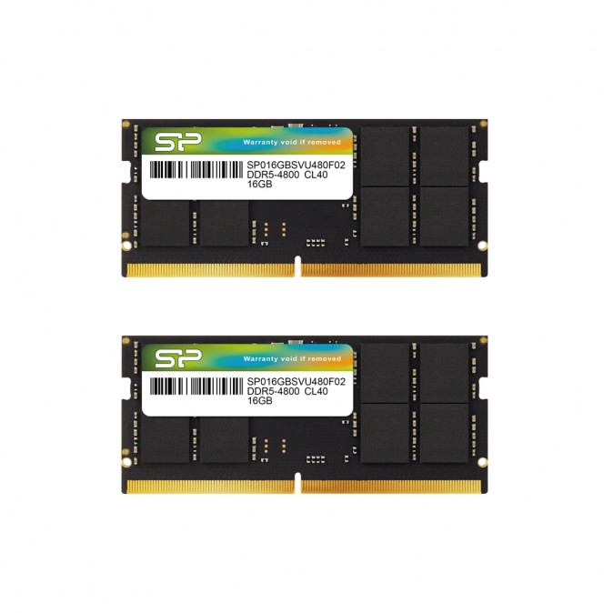 Silicon Power 32GB 4800MT/s DDR5 - SODIMM memória CL40 Kit of 2 fekete PC