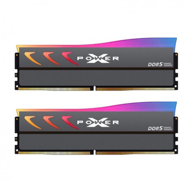 Silicon Power XPOWER Storm RGB 64GB 6000MT/s DDR5 memória CL38 Kit of 2 szürke RGB PC