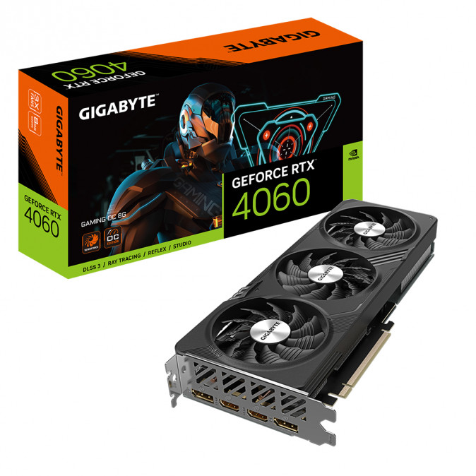 GIGABYTE Videokártya PCI-Ex16x nVIDIA RTX 4060 8GB DDR6 OC (GV-N4060GAMING OC-8GD) PC