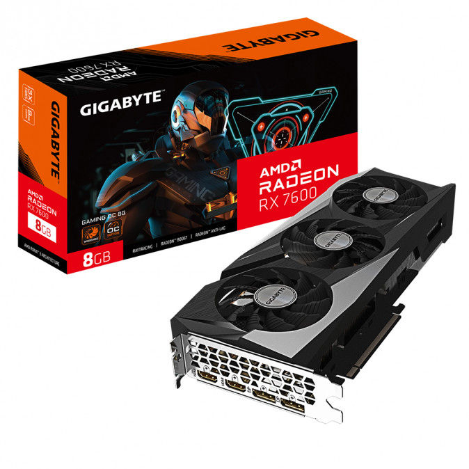 GIGABYTE Videokártya PCI-Ex16x AMD RX 7600 8GB DDR6 OC (GV-R76GAMING OC-8GD) PC