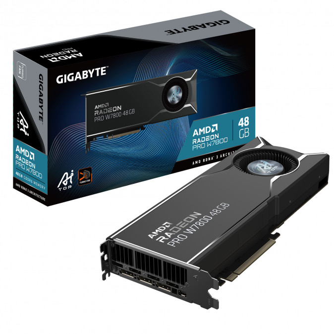 GIGABYTE Videokártya PCI-Ex16x AMD Radeon Pro W7800 48GB DDR6 (W7800 AI TOP 48G) PC
