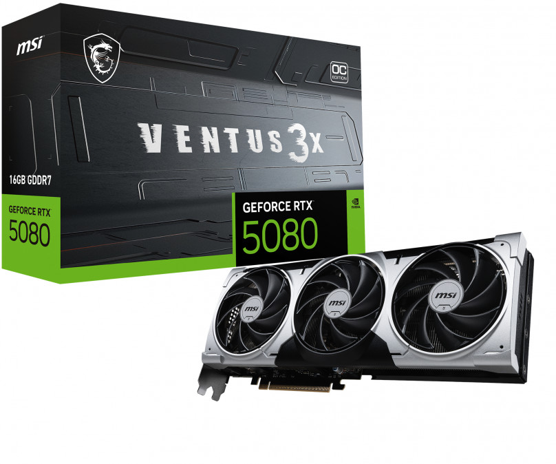 MSI Videokártya PCI-Ex16x nVIDIA RTX 5080 VENTUS 3X PLUS 16GB DDR7 OC PC