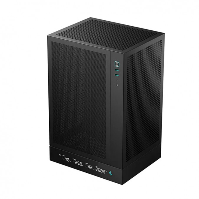 DeepCool Számítógépház - CH170 DIGITAL (fekete, Mini-ITX, 2xUSB3.0, Type-C, fekete) PC