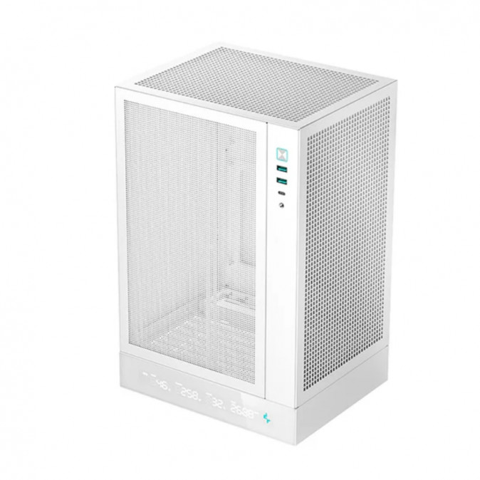 DeepCool Számítógépház - CH170 DIGITAL WH (fekete, Mini-ITX, 2xUSB3.0, Type-C, fehér) PC
