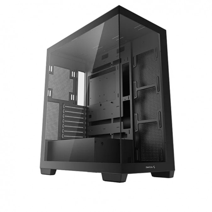 DeepCool Számítógépház - CG580 (fekete, ablakos, venti nélkül, BTF, ATX, 2xUSB3.0, 1xUSB2.0) PC
