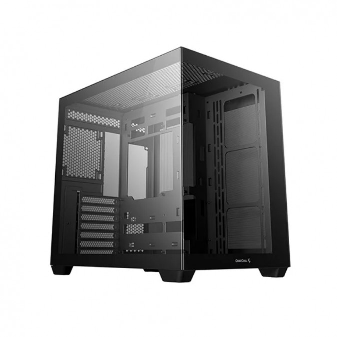 DeepCool Számítógépház - CG530 (fekete, ablakos, venti nélkül, BTF, ATX, 2xUSB3.0, 1xUSB2.0) PC