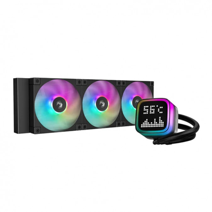 DeepCool CPU Water Cooler - LP360 (max 21dB; max. 122,39 m3/h; 3x12cm, LED kijelző, fekete) PC