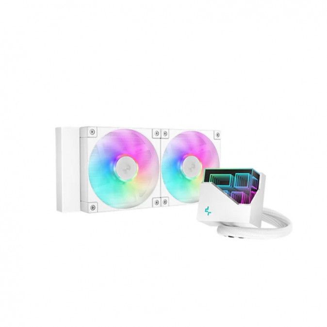 DeepCool CPU Water Cooler - LT240 WH ARGB (max 19dB; max. 145,86 m3/h; 2x12cm, fehér) PC