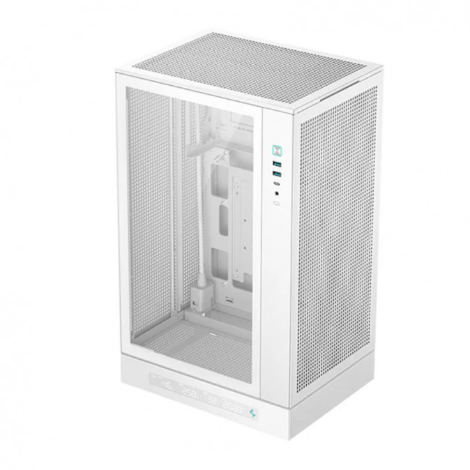 DeepCool Számítógépház - CH270 DIGITAL WH (fekete, Mini-ITX/Micro-ATX (BTF), 2xUSB3.0, Type-C, fehér) PC