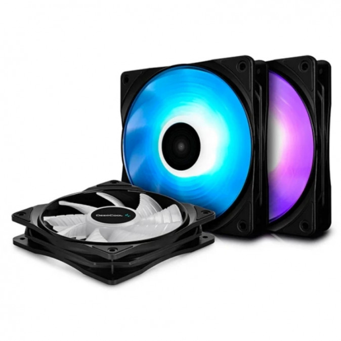 DeepCool Cooler 12cm - RF120 (3 IN 1)   (27dB; max. 95,99 m3/h; 4pin csatlakozó; ház hűtésre, RGB, PWM) PC