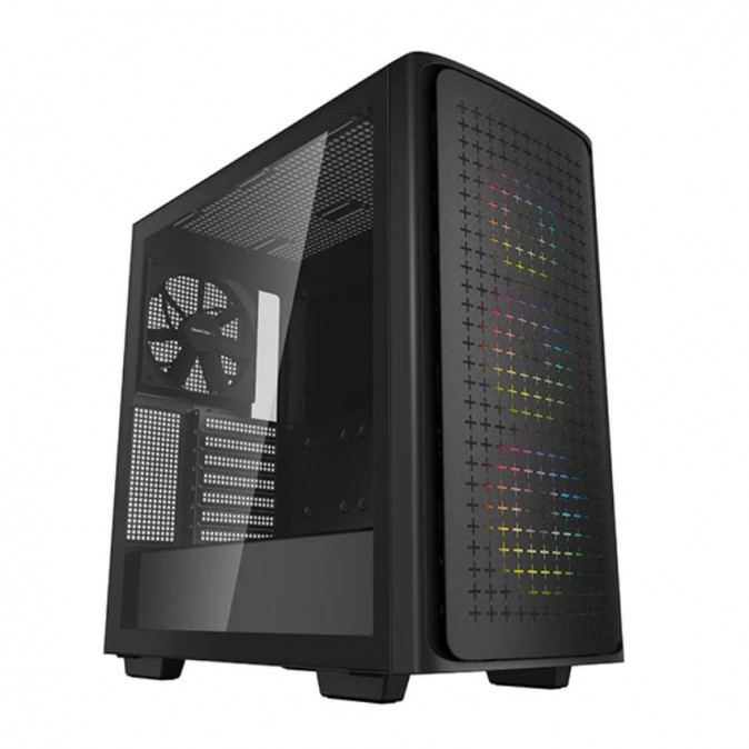 DeepCool Számítógépház - CK560  (fekete, ablakos, 1x14+3x12cm ventilátor, Mini-ITX /Mico-ATX/ATX/E-ATX, 2xUSB3.0,USB-C) PC
