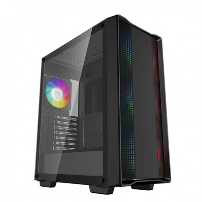 DeepCool Számítógépház - CC560 A-RGB V2 (fekete, ablakos, 4x12cm venti, Mini-ITX / Micro-ATX / ATX, 1xUSB3.0, 1xUSB2.0) PC