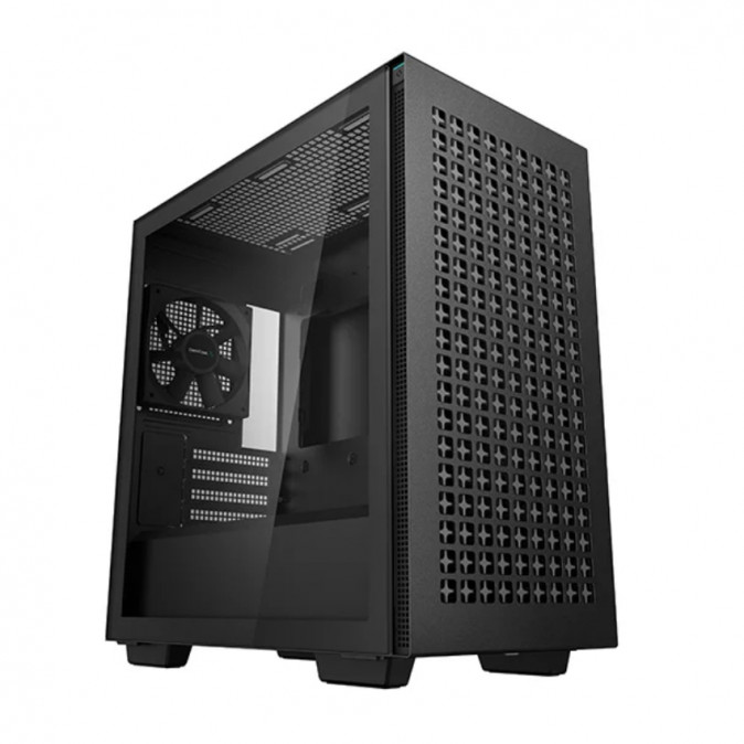 DeepCool Számítógépház - CH370 (fekete, ablakos, 1x12cm ventilátor, Mini-ITX / Micro-ATX, 2xUSB3.0) PC