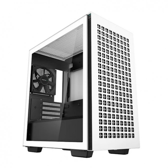 DeepCool Számítógépház - CH370 WH (fekete, ablakos, 1x12cm ventilátor, Mini-ITX / Micro-ATX, 2xUSB3.0) PC