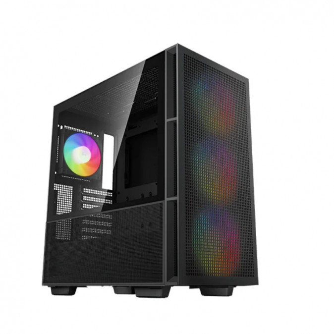 DeepCool Számítógépház - CH560 (fekete, ablakos, 3x14cm +1x12cm A-RGB ventilllátor, E-ATX, 2xUSB3.0) PC