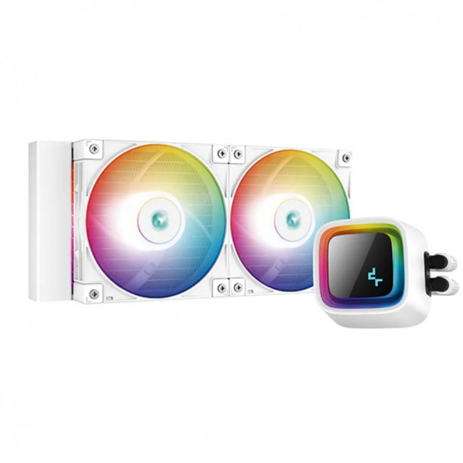DeepCool CPU Water Cooler - LS520 WH (max 19dB; max. 145,86 m3/h; 2x12cm, A-RGB LED, fehér) PC