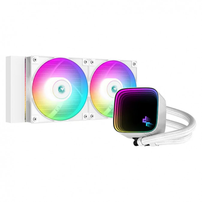 DeepCool CPU Water Cooler - LS520 SE WH (max 19dB; max. 103,38 m3/h; 2x12cm, A-RGB LED, fehér) PC