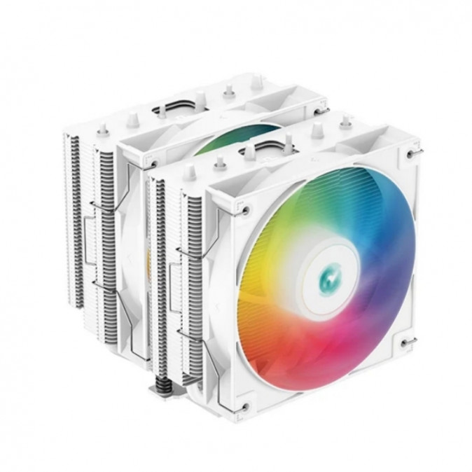DeepCool CPU Cooler - AG620 WH ARGB (29,4 dB; max, 115,32 m3/h; 4pin PWM, 6 db heatpipe, 12cm, A-RGB LED, fehér) PC