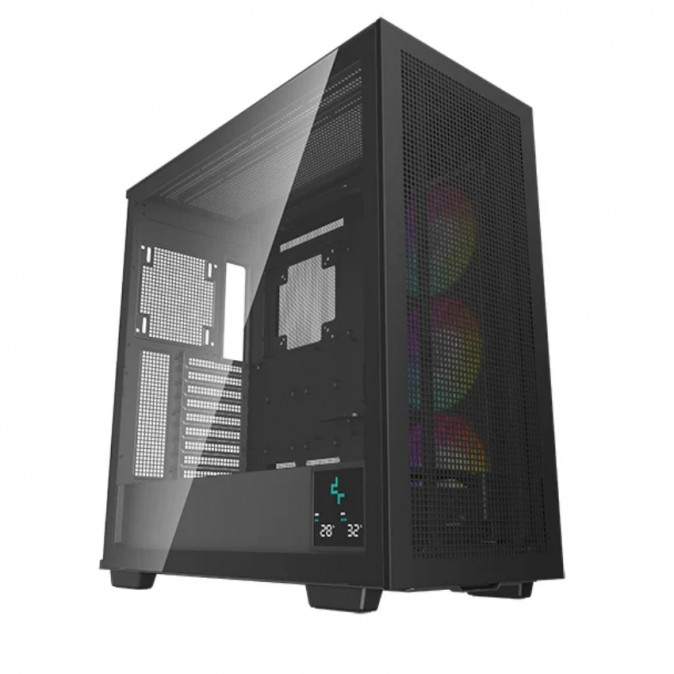 DeepCool Számítógépház - MORPHEUS (fekete, moduláris, 3x140mm ventilátor,Mini-ITX /M-ATX /ATX /E-ATX, 4xUSB3.0, 1xUSB-C) PC