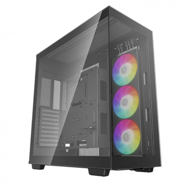 DeepCool Számítógépház - CH780 (fekete, ablakos, 3x140mm A-RGB ventilllátor, E-ATX, 4xUSB3.0) PC