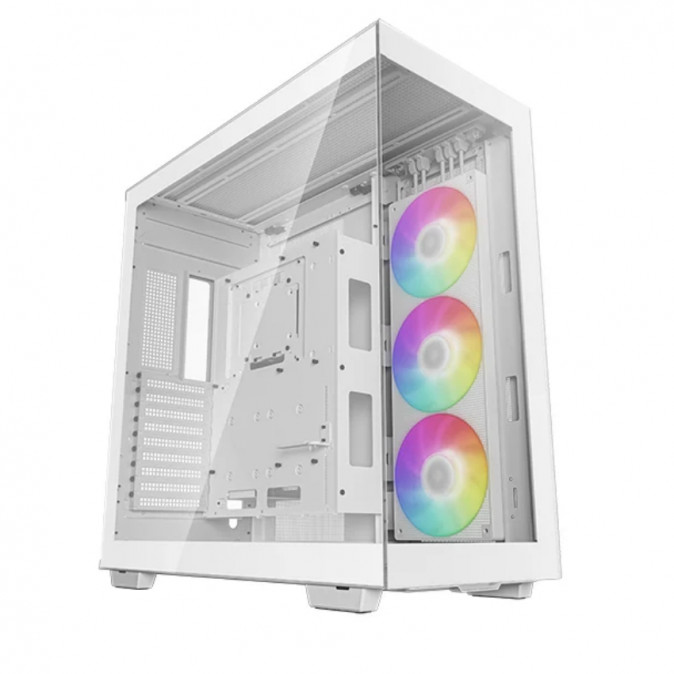 DeepCool Számítógépház - CH780 WH (fehér, ablakos, 3x140mm A-RGB ventilllátor, E-ATX, 4xUSB3.0) PC