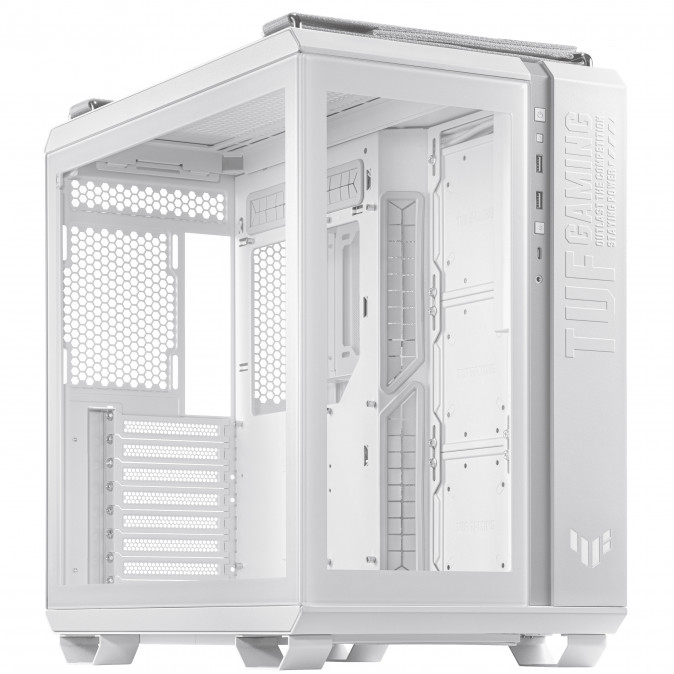 Asus TUF Gaming GT502 táp nélküli ablakos Mid Tower számítógépház fehér PC