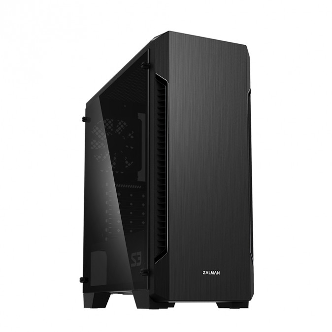 Zalman S3 TG táp nélküli ablakos Mid Tower számítógépház fekete PC