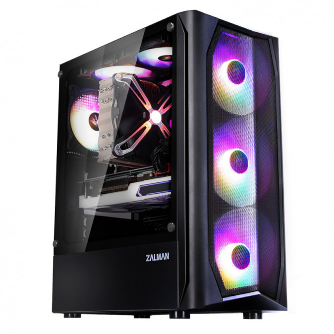 Zalman N4 táp nélküli ablakos Mid Tower számítógépház fekete PC