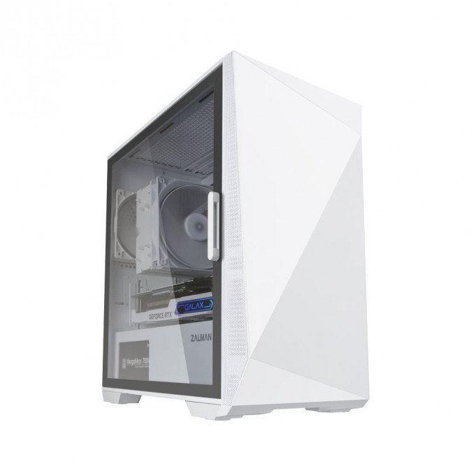 Zalman Z1 Iceberg White táp nélküli ablakos MT Mini Tower számítógépház fehér PC