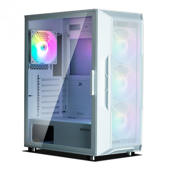 Zalman i3 NEO White táp nélküli ablakos Mid Tower számítógépház fehér PC