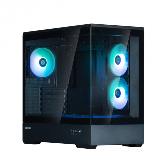Zalman P30 BLACK V2 táp nélküli ablakos MT Mini Tower számítógépház fekete PC