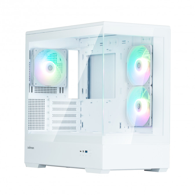 Zalman P30 WHITE V2 táp nélküli ablakos MT Mini Tower számítógépház fehér PC