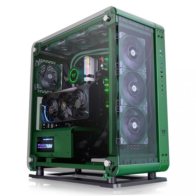 Thermaltake Core P6 TG táp nélküli ablakos MT Mini Tower számítógépház zöld PC