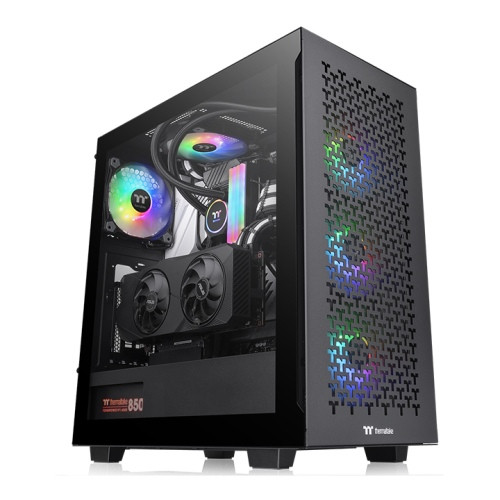 Thermaltake V350 TG ARGB Air táp nélküli ablakos Mid Tower számítógépház fekete PC