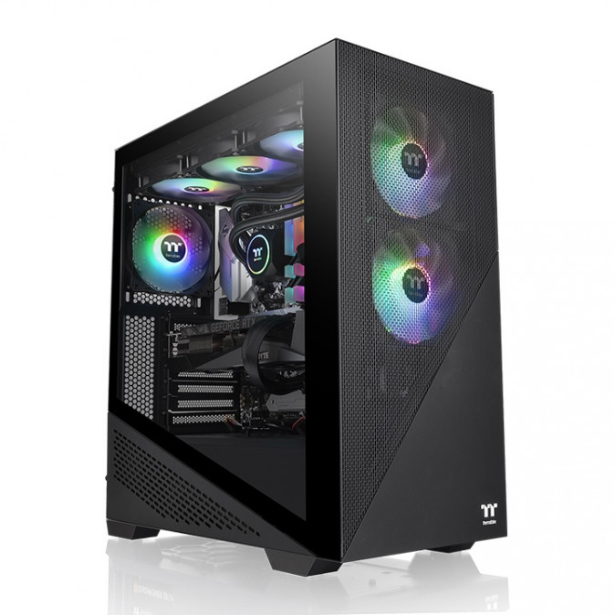 Thermaltake Divider 370 TG ARGB táp nélküli ablakos Mid Tower számítógépház fekete PC