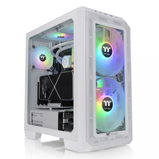 Thermaltake View 300 MX Snow táp nélküli ablakos Mid Tower számítógépház fehér PC