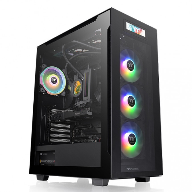 Thermaltake Divider 550 TG Ultra táp nélküli ablakos Mid Tower számítógépház fekete PC