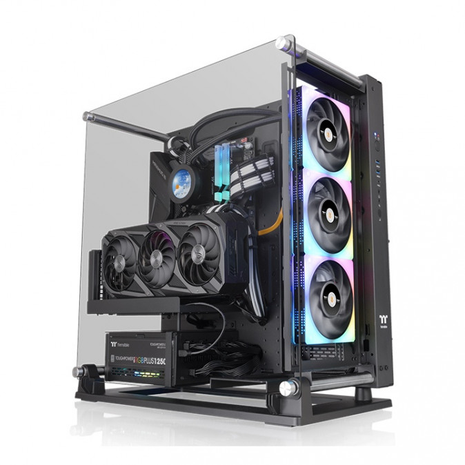 Thermaltake Core P3 TG Pro táp nélküli ablakos Mid Tower számítógépház fekete PC