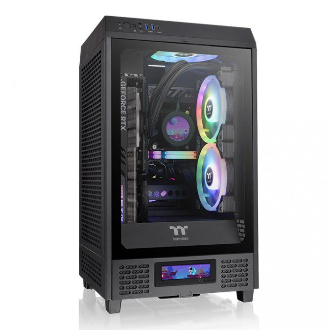 Thermaltake The Tower 200 táp nélküli ablakos MT Mini Tower számítógépház fekete PC