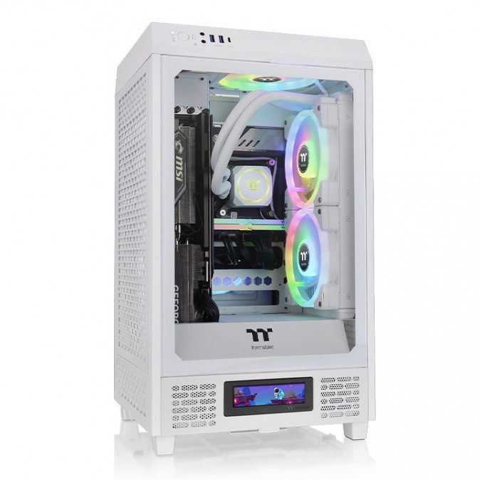 Thermaltake The Tower 200 Snow táp nélküli ablakos MT Mini Tower számítógépház fehér PC