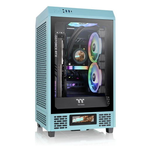 Thermaltake The Tower 200 táp nélküli ablakos MT Mini Tower számítógépház türkiz PC