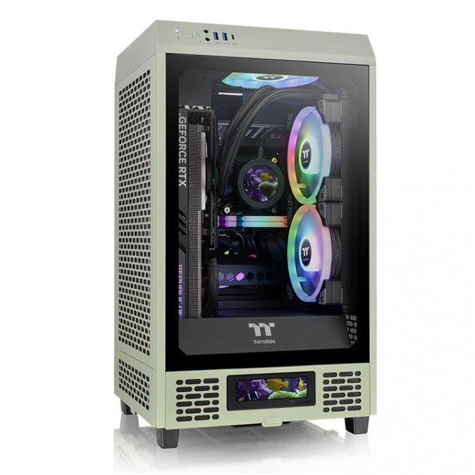 Thermaltake The Tower 200 Matcha Green táp nélküli ablakos MT Mini Tower számítógépház PC
