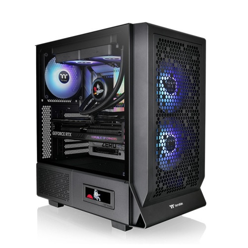 Thermaltake Ceres 330 TG ARGB táp nélküli ablakos Mid Tower számítógépház fekete PC