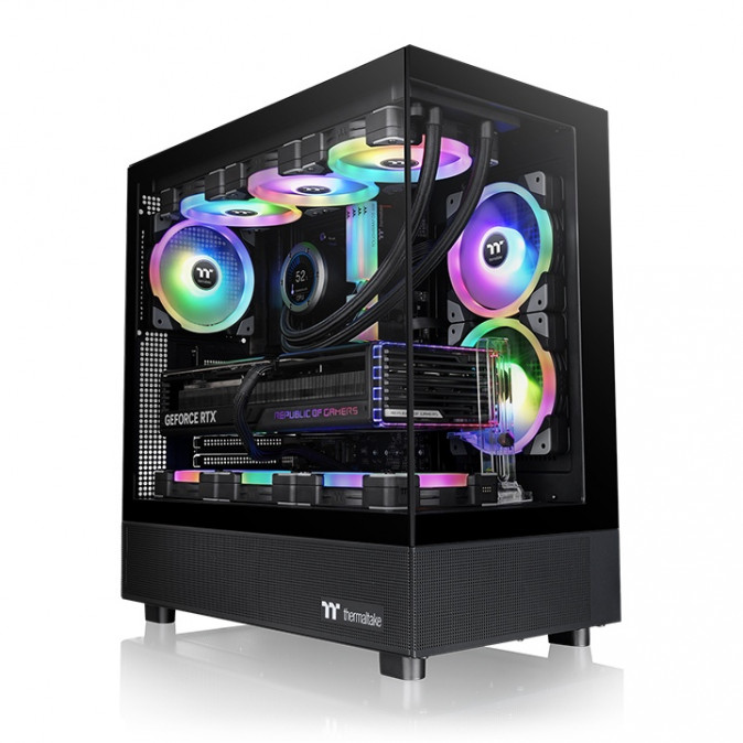 Thermaltake View 270 TG ARGB táp nélküli ablakos Mid Tower számítógépház fekete PC
