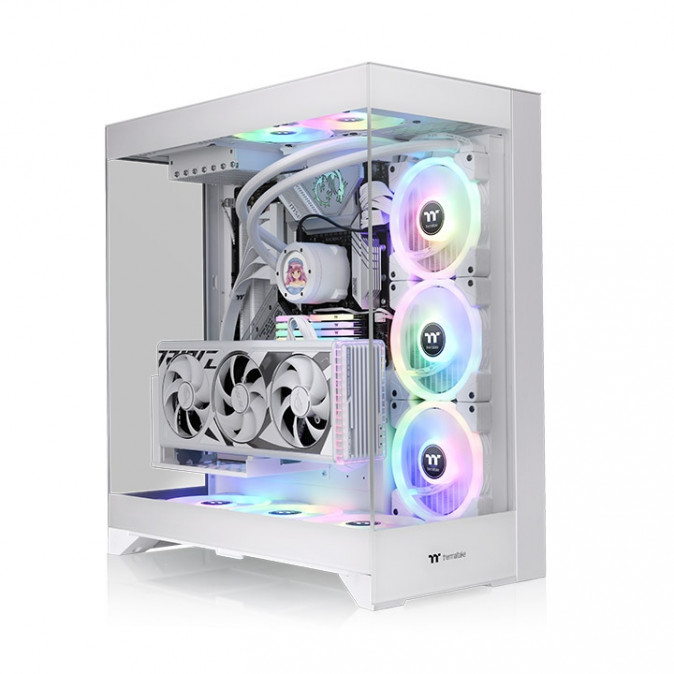 Thermaltake CTE E550 TG Snow White táp nélküli Mid Tower számítógépház fehér PC