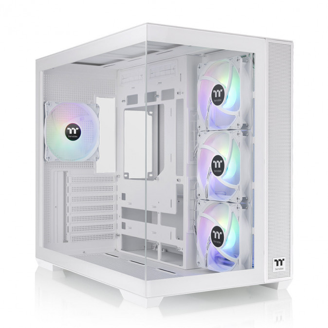 Thermaltake View 380 TG ARGB Snow táp nélküli ablakos Mid Tower számítógépház fehér PC