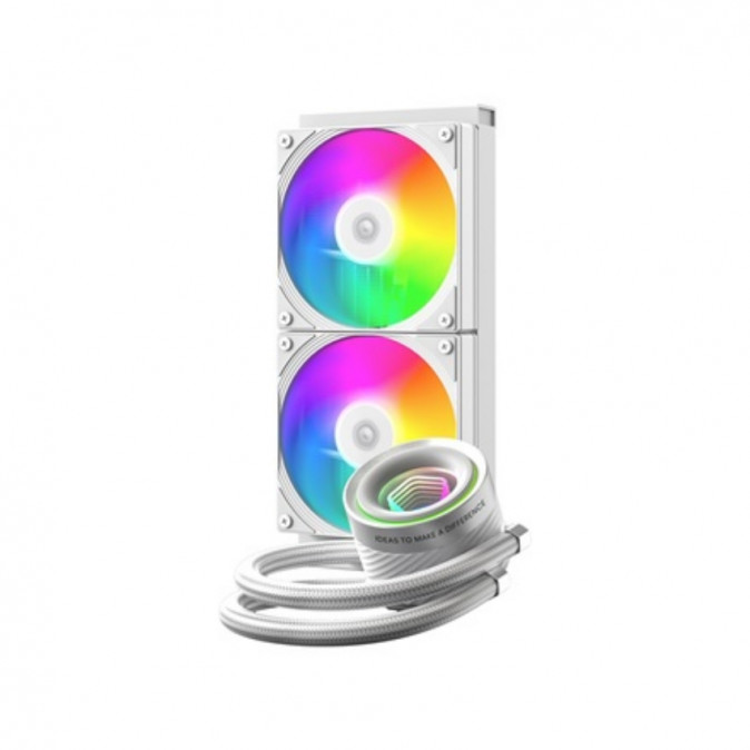 ID-Cooling CPU Water Cooler - FX240 INF WHITE (27.2dB; max. 98,54 m3/h; 2x12cm, A-RGB, fehér) PC